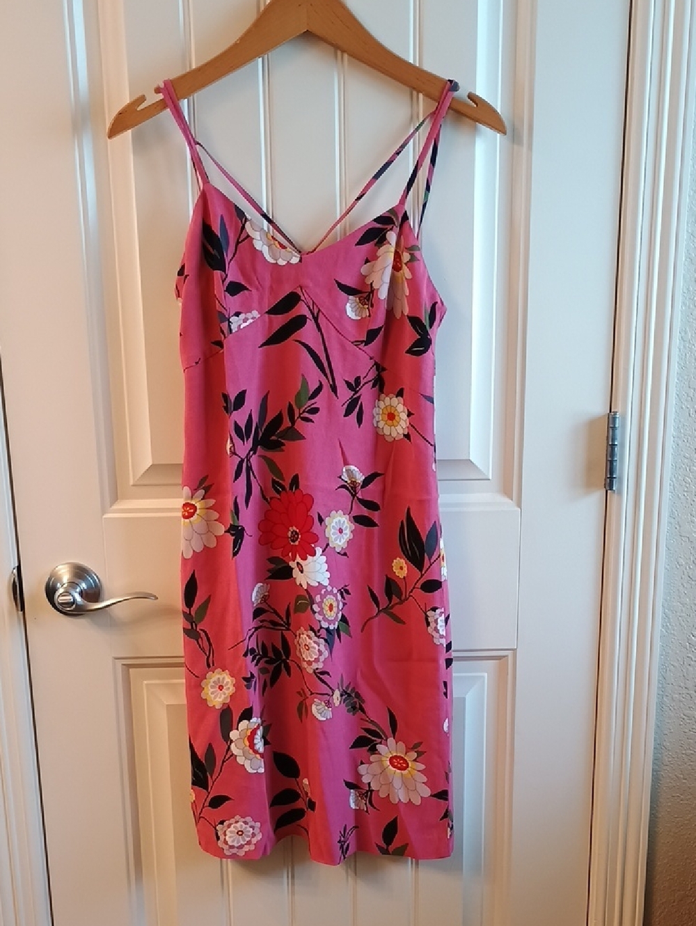 NWT LOFT Pink Floral Slip Dress with Thin Straps